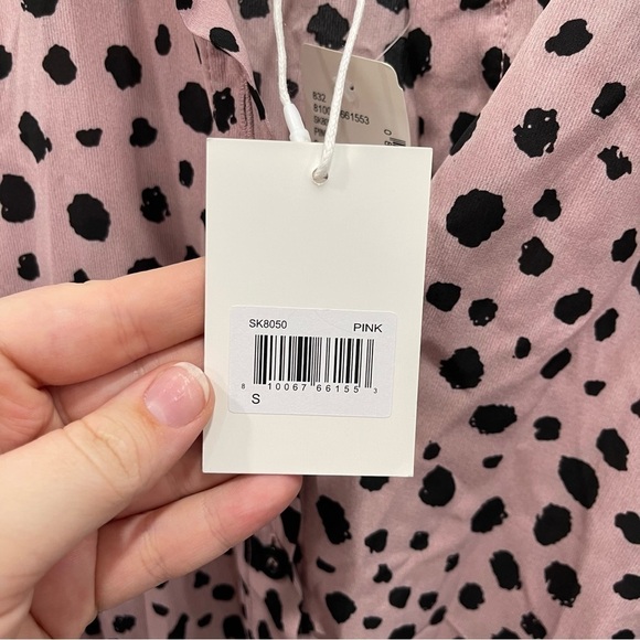 Stellah Printed Smocked Waist Mini Dress Flounce Hem Size Small - Picture 6 of 13